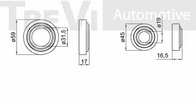 TREVI AUTOMOTIVE wb1812 -  Комплект подшипника ступицы колеса